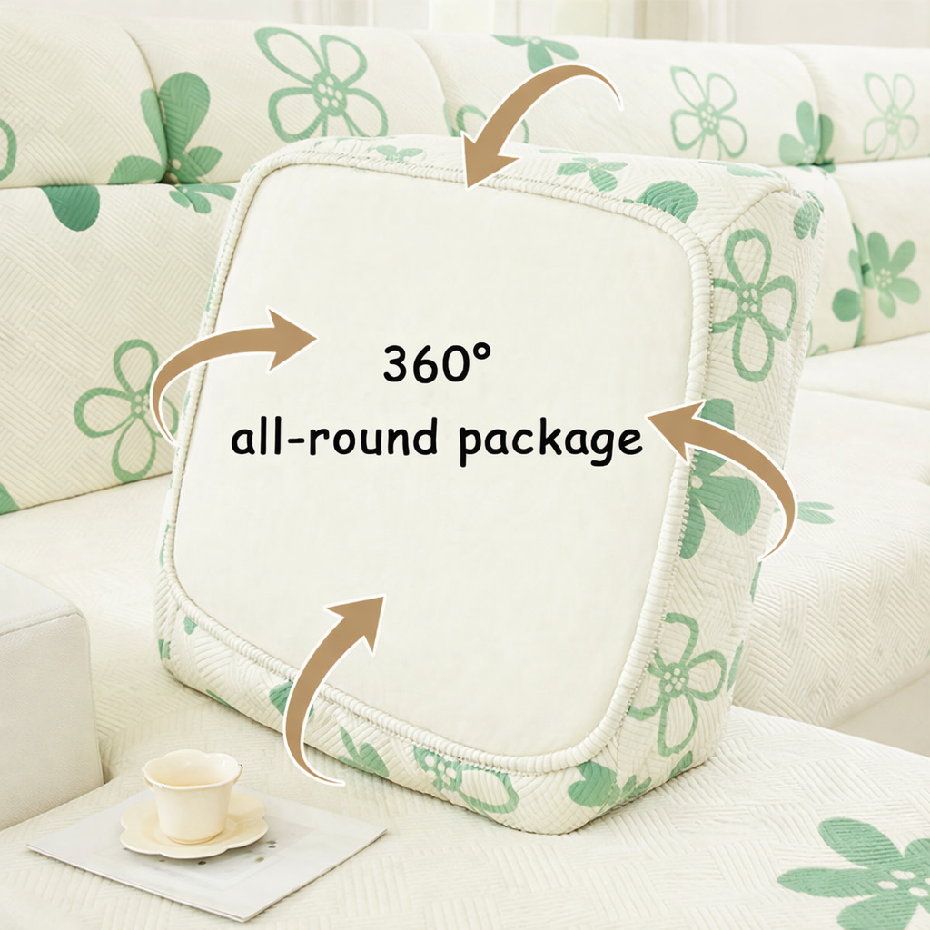 Anti-Slip Floral Cushion Sectional L Shaped Sofa Couch Cover