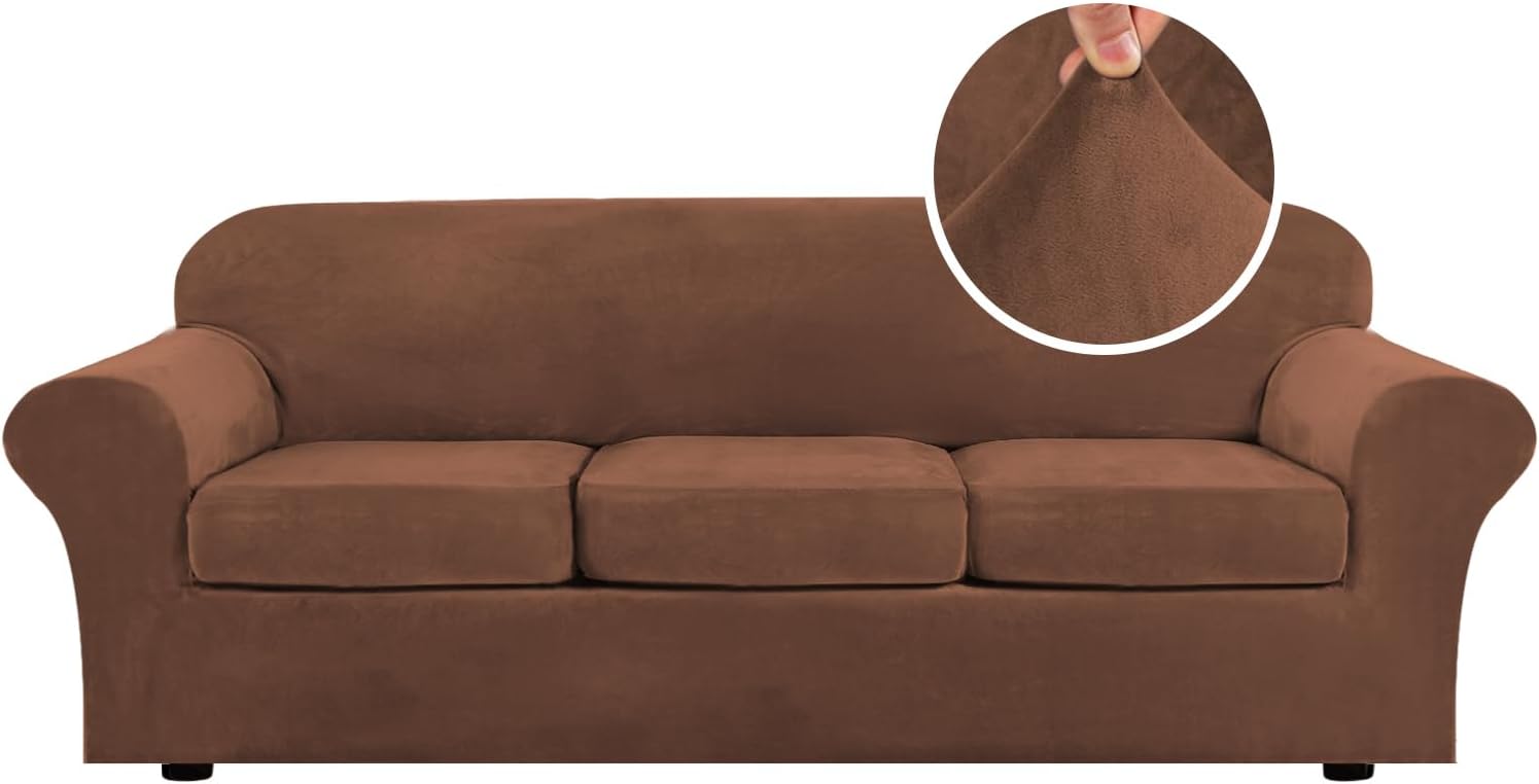 Velvet Cushion Sofa Seat Slipcover
