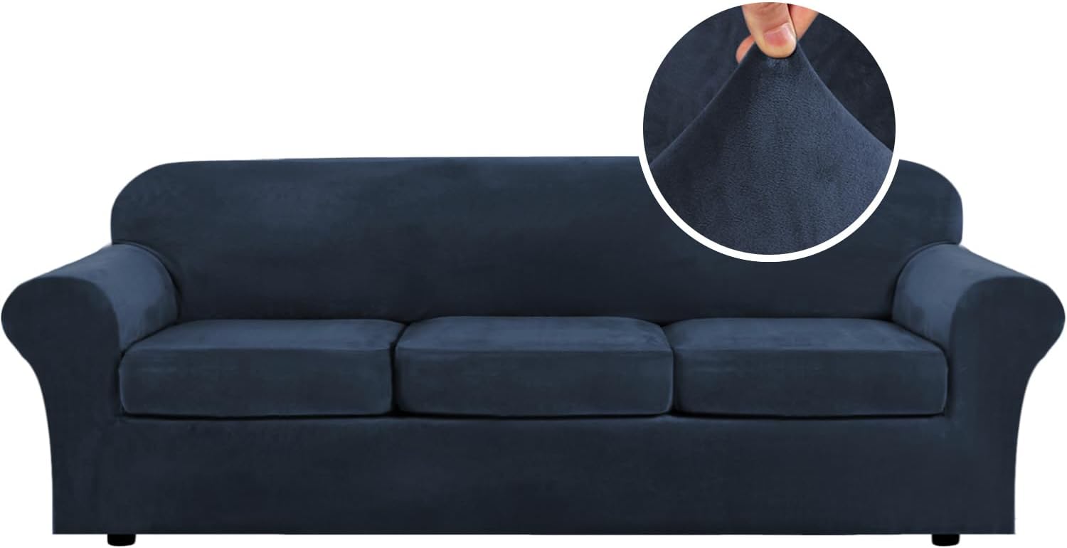 Velvet Cushion Sofa Seat Slipcover