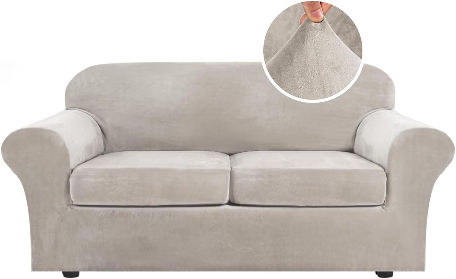 Velvet Cushion Sofa Seat Slipcover