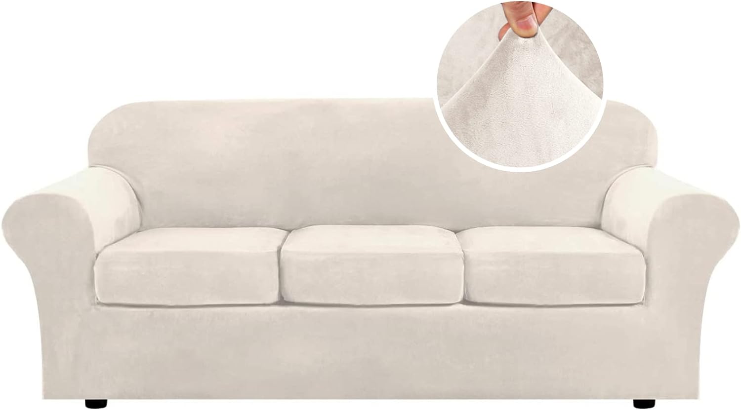 Velvet Cushion Sofa Seat Slipcover
