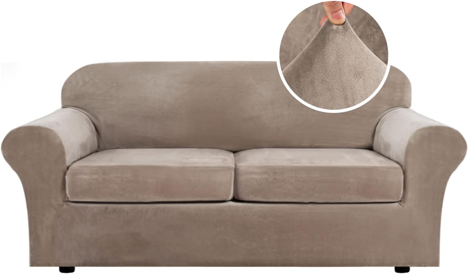 Velvet Cushion Sofa Seat Slipcover