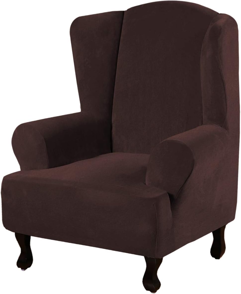 Wing Chair Seat Velvet Slipcover
