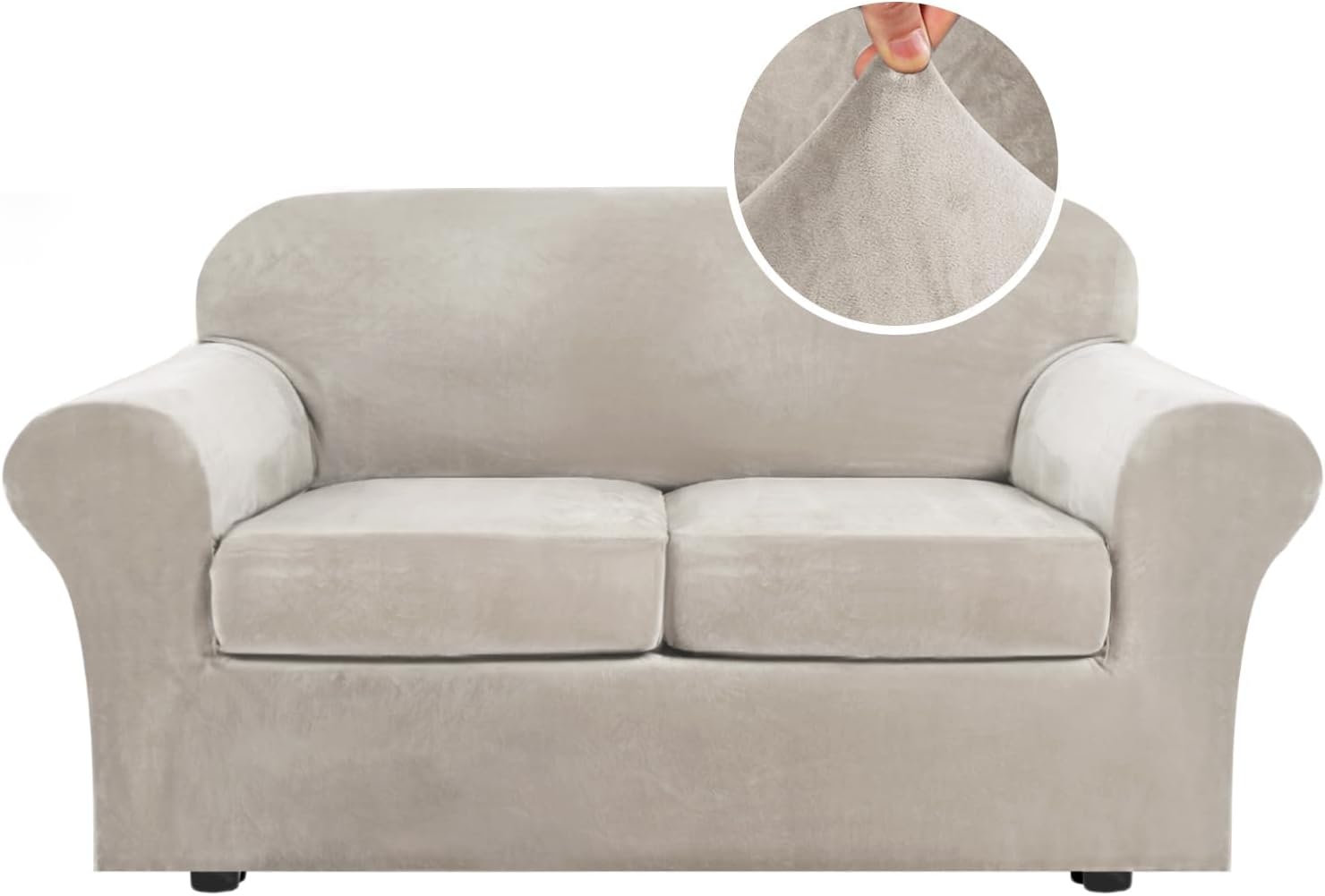 Velvet Cushion Sofa Seat Slipcover