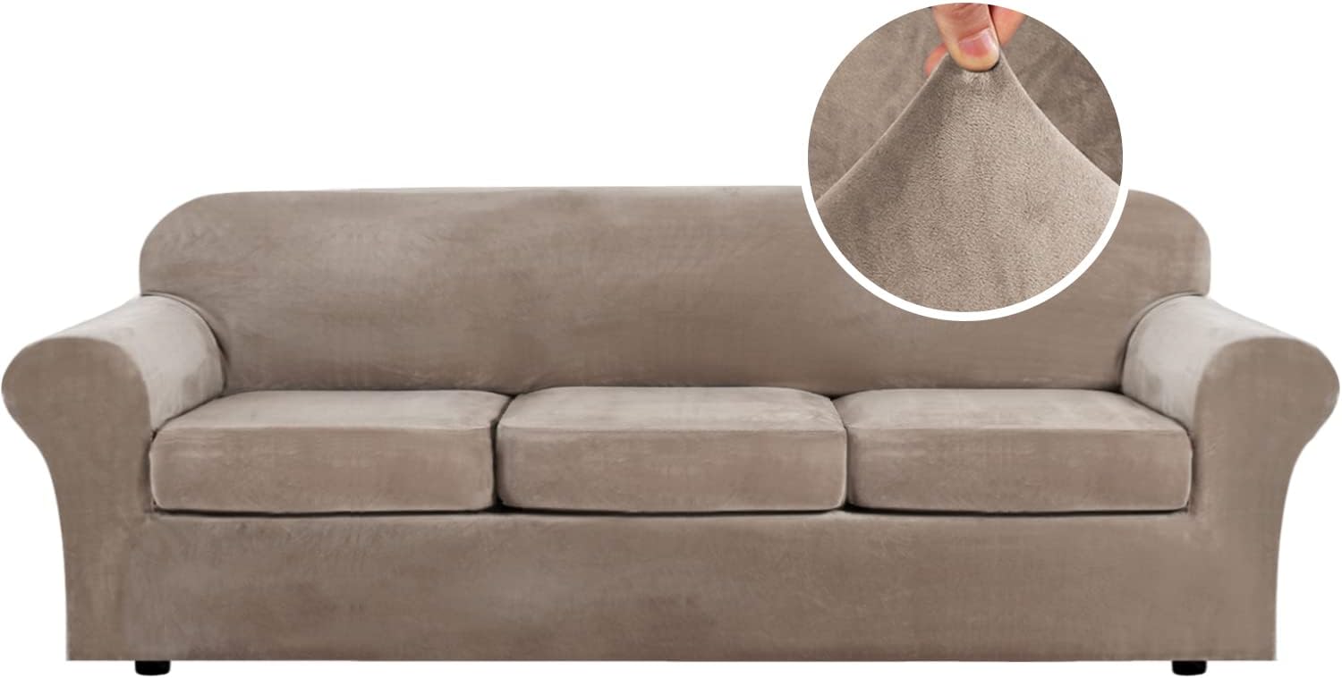 Velvet Cushion Sofa Seat Slipcover