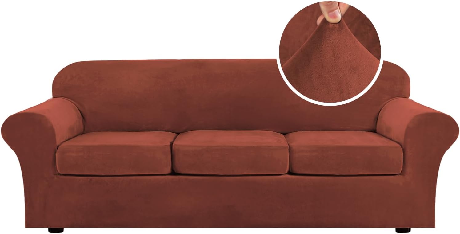 Velvet Cushion Sofa Seat Slipcover