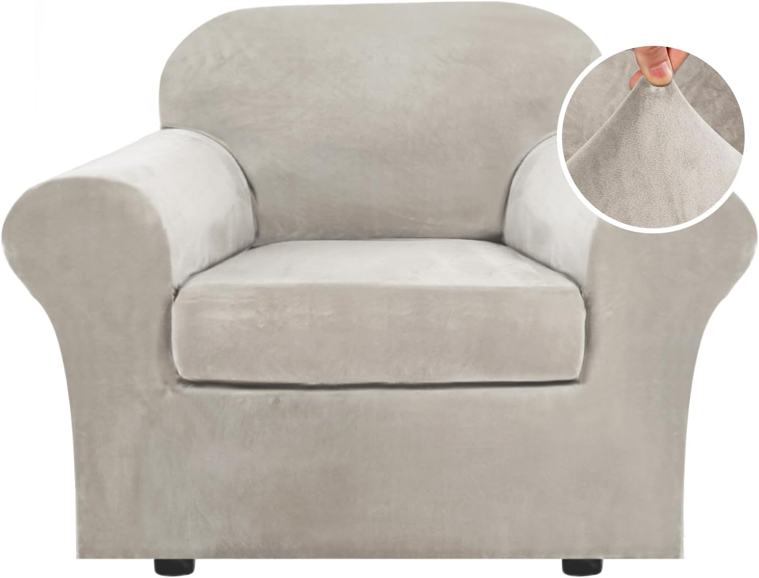 Velvet Cushion Sofa Seat Slipcover