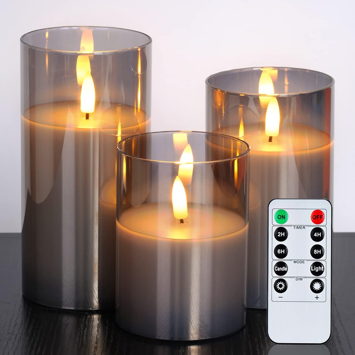 Magic Clear Glass Flameless LED Pillar Candle