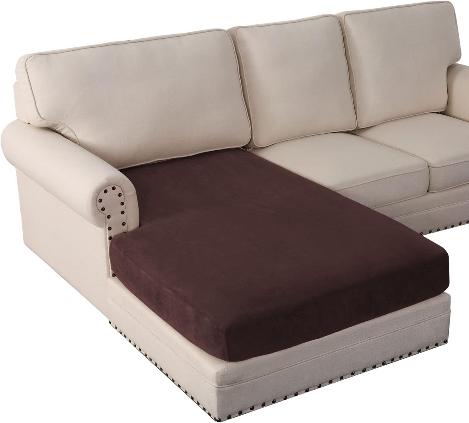 L Shaped Velvet Cushion Slipcover Sofa Couch Cover