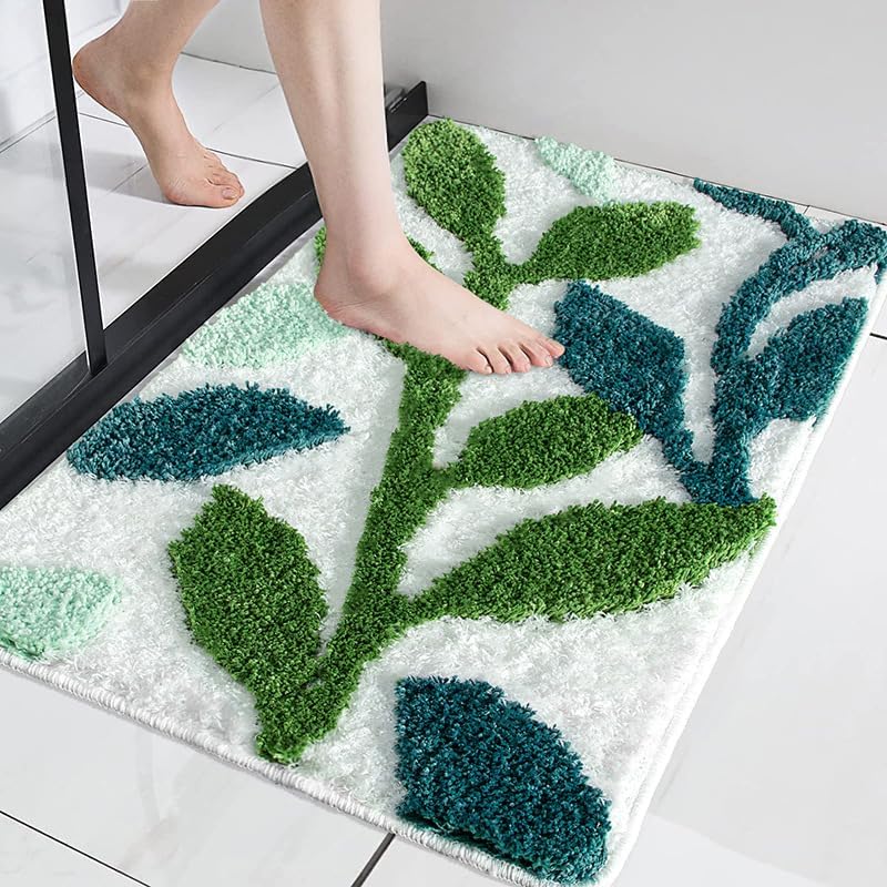 Anti-slip Leaf Bath Mat Rugs Floor Carpet Bathroom Water Bathtub