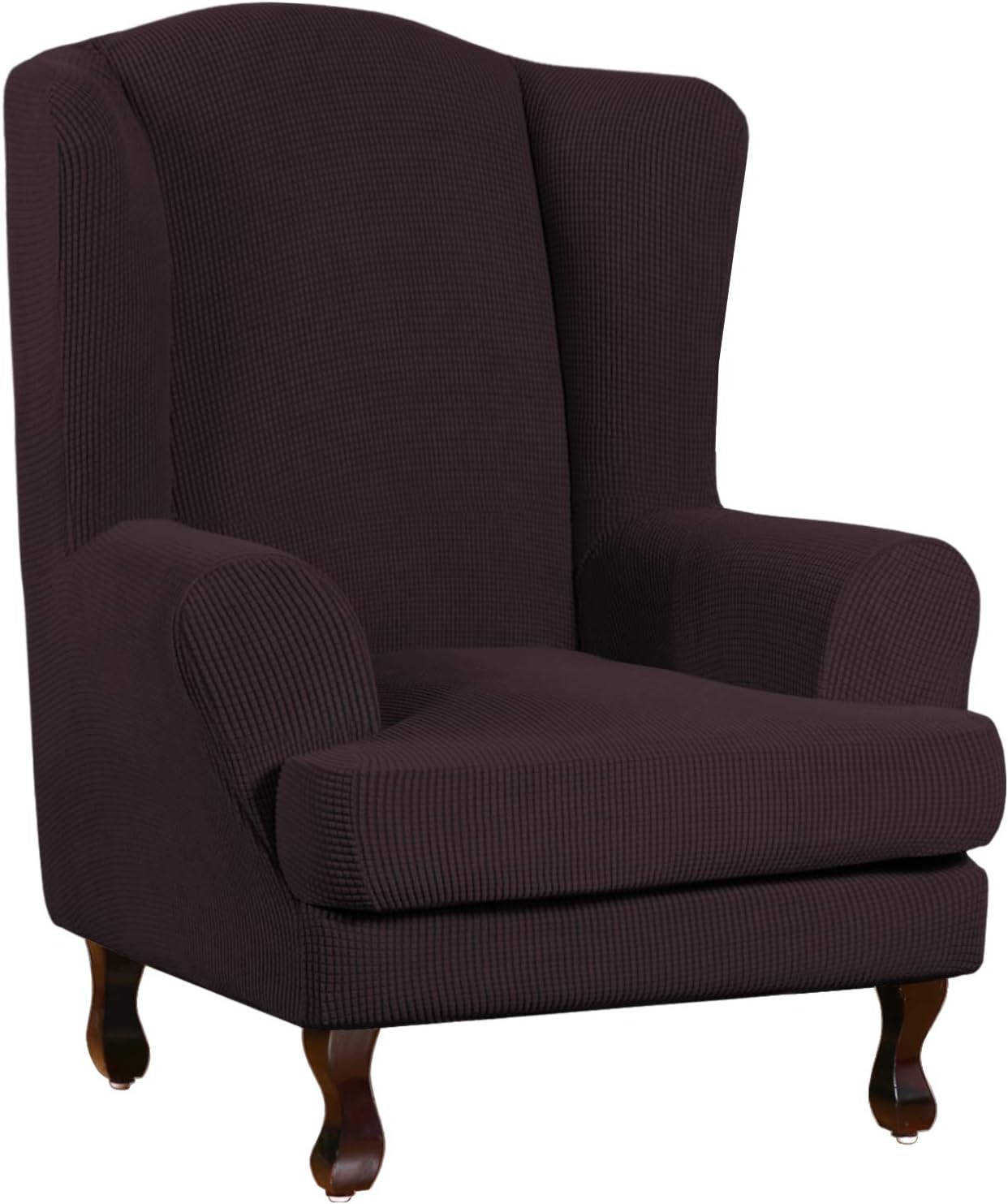 Jacquard Wing Chair Cover Seat Slipcover