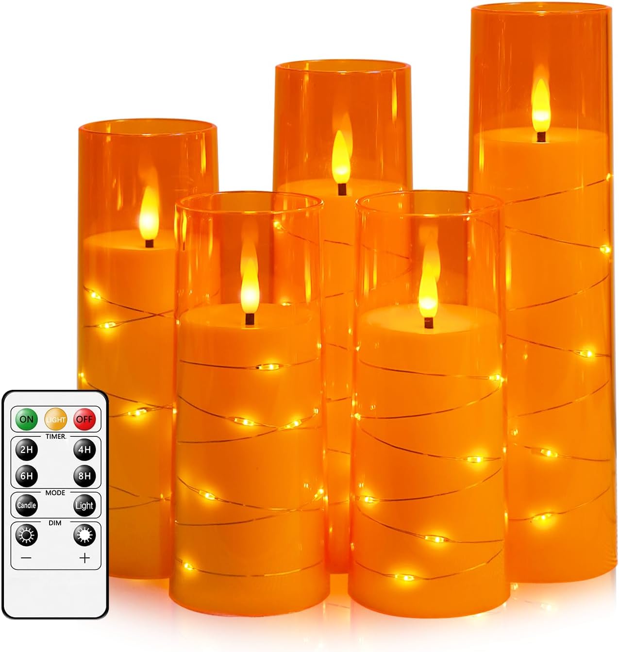 Magic Clear Glass Flameless LED Pillar Candle