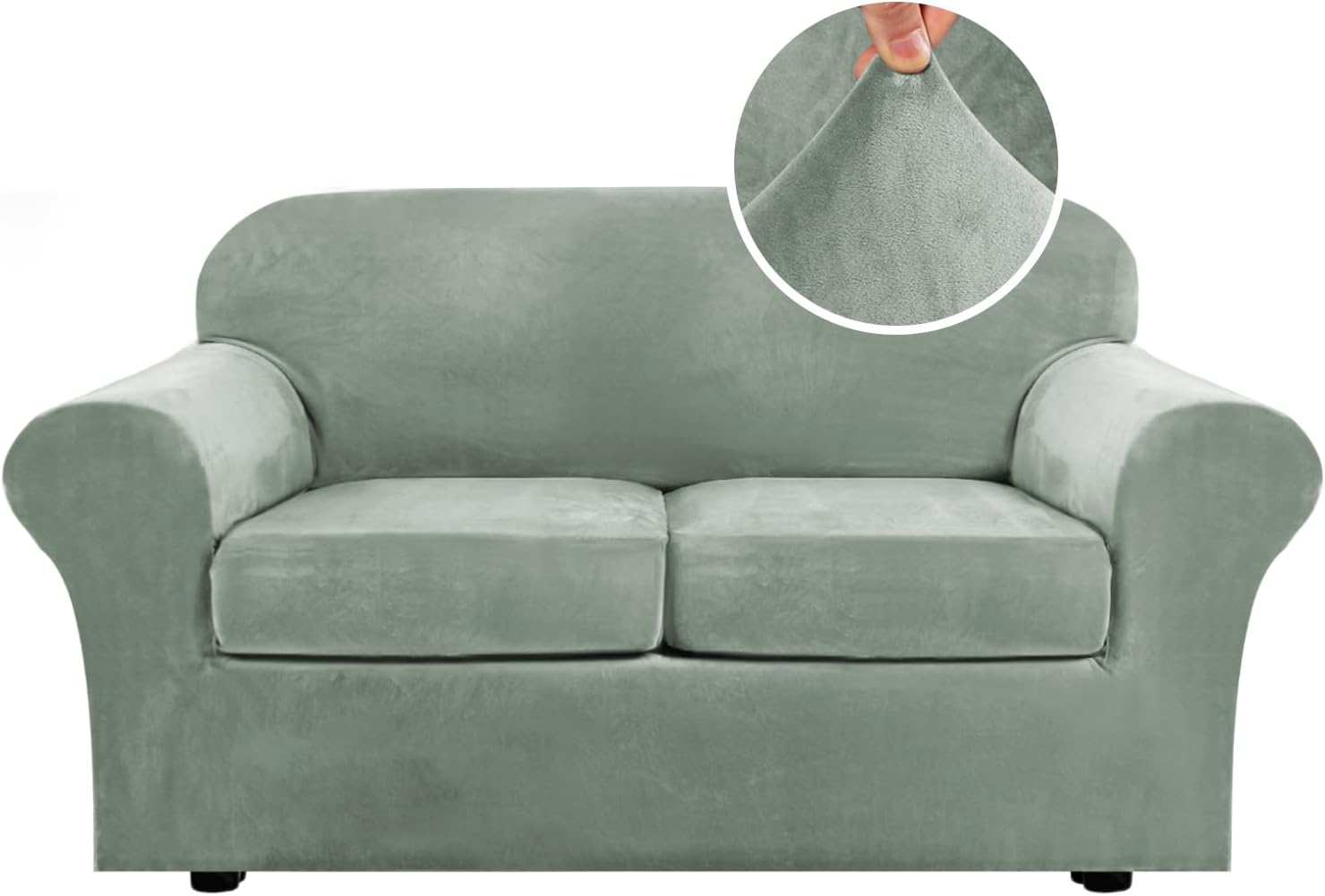 Velvet Cushion Sofa Seat Slipcover