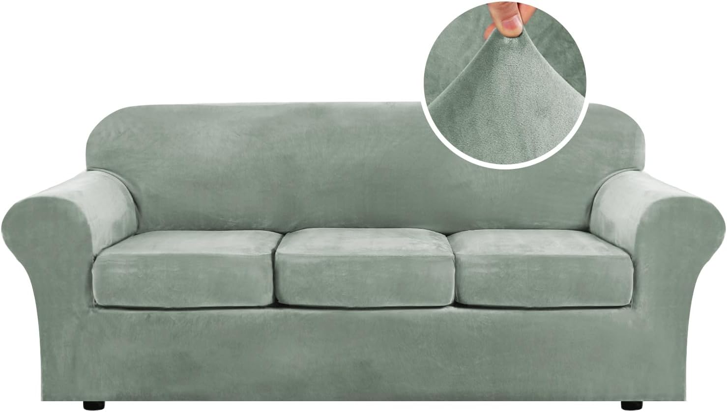 Velvet Cushion Sofa Seat Slipcover