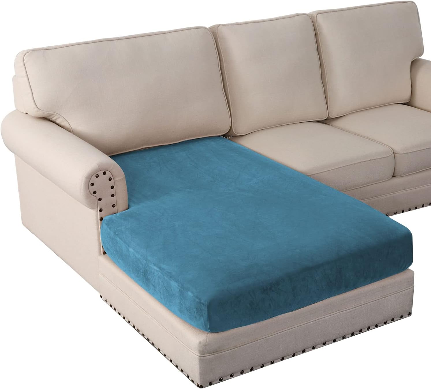 L Shaped Velvet Cushion Slipcover Sofa Couch Cover