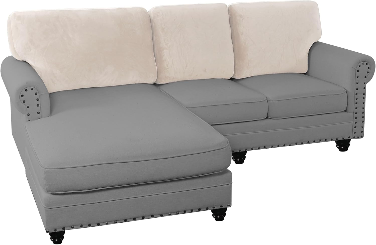 L Shaped Velvet Cushion Slipcover Sofa Couch Cover