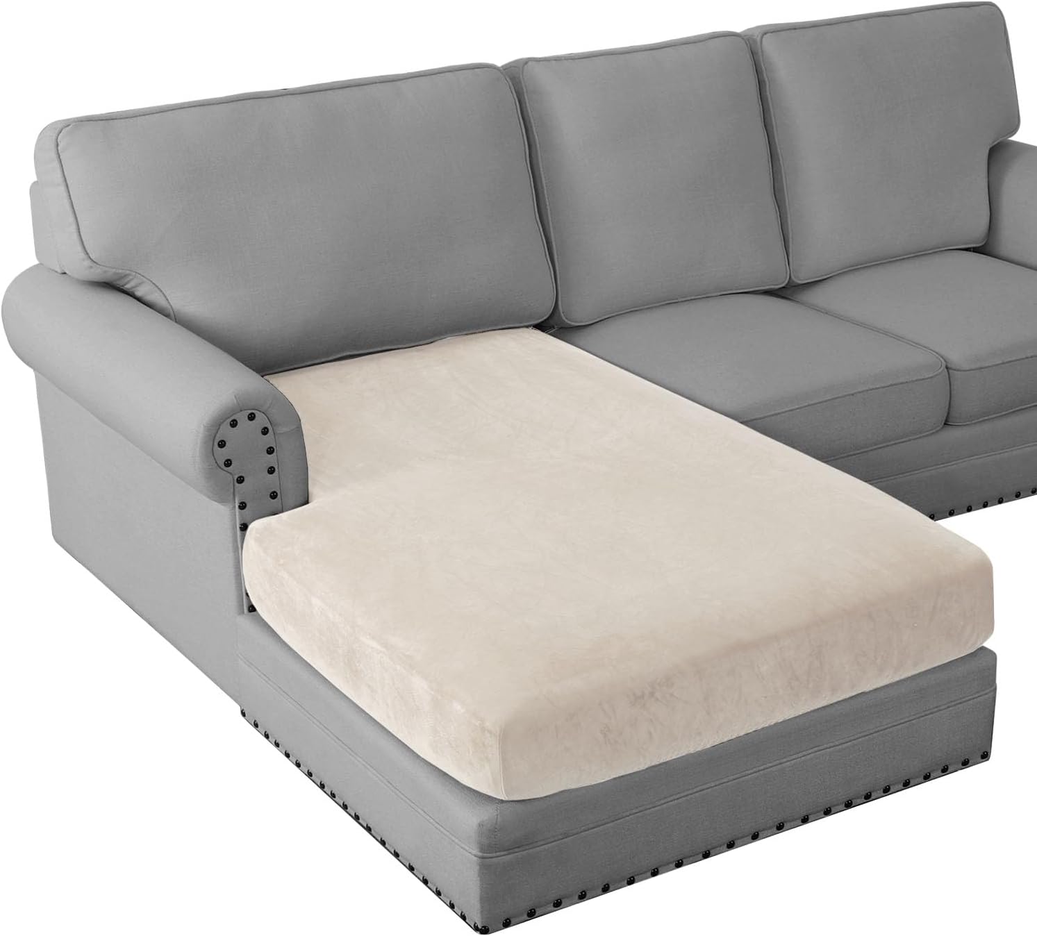 L Shaped Velvet Cushion Slipcover Sofa Couch Cover