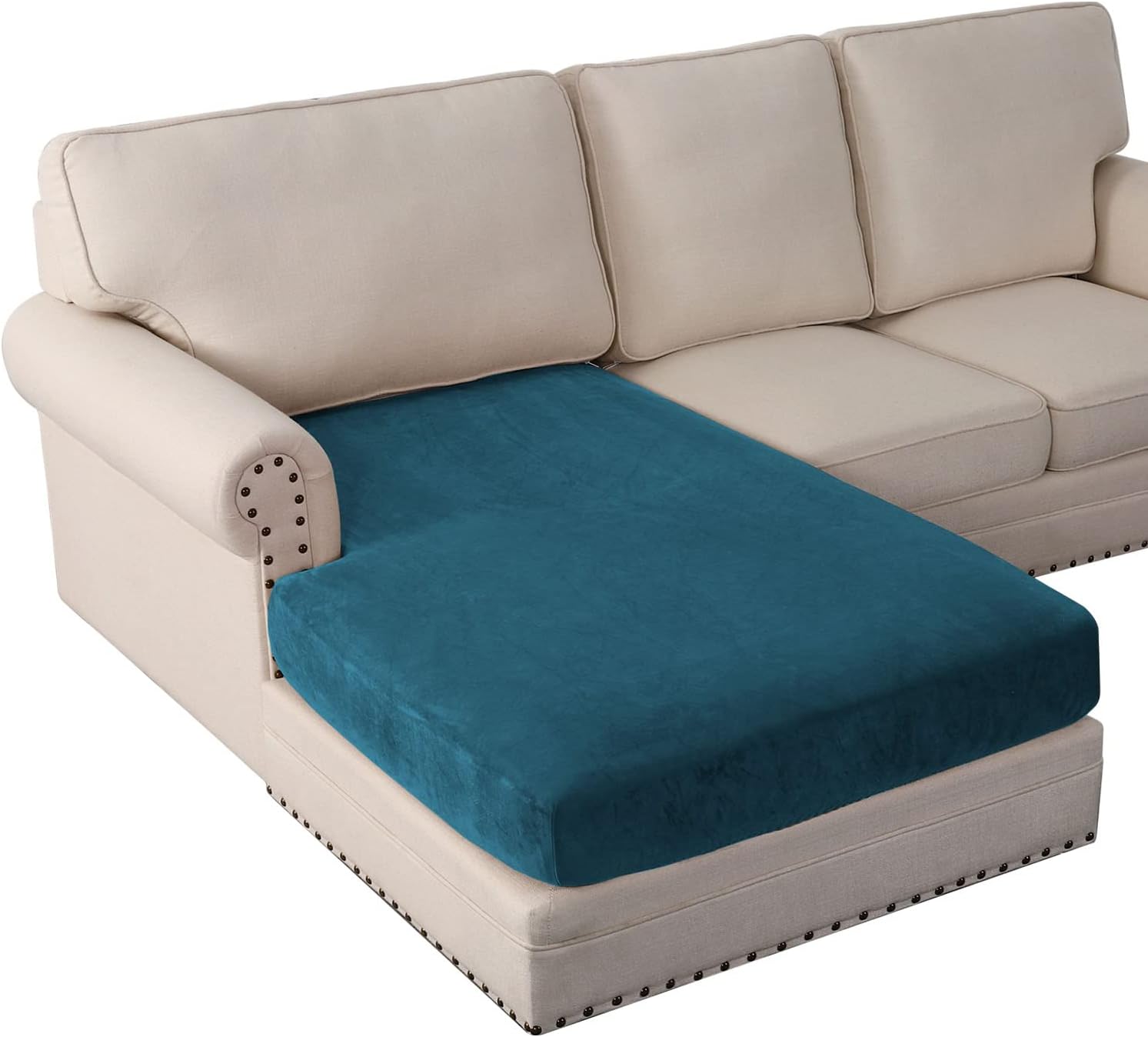 L Shaped Velvet Cushion Slipcover Sofa Couch Cover