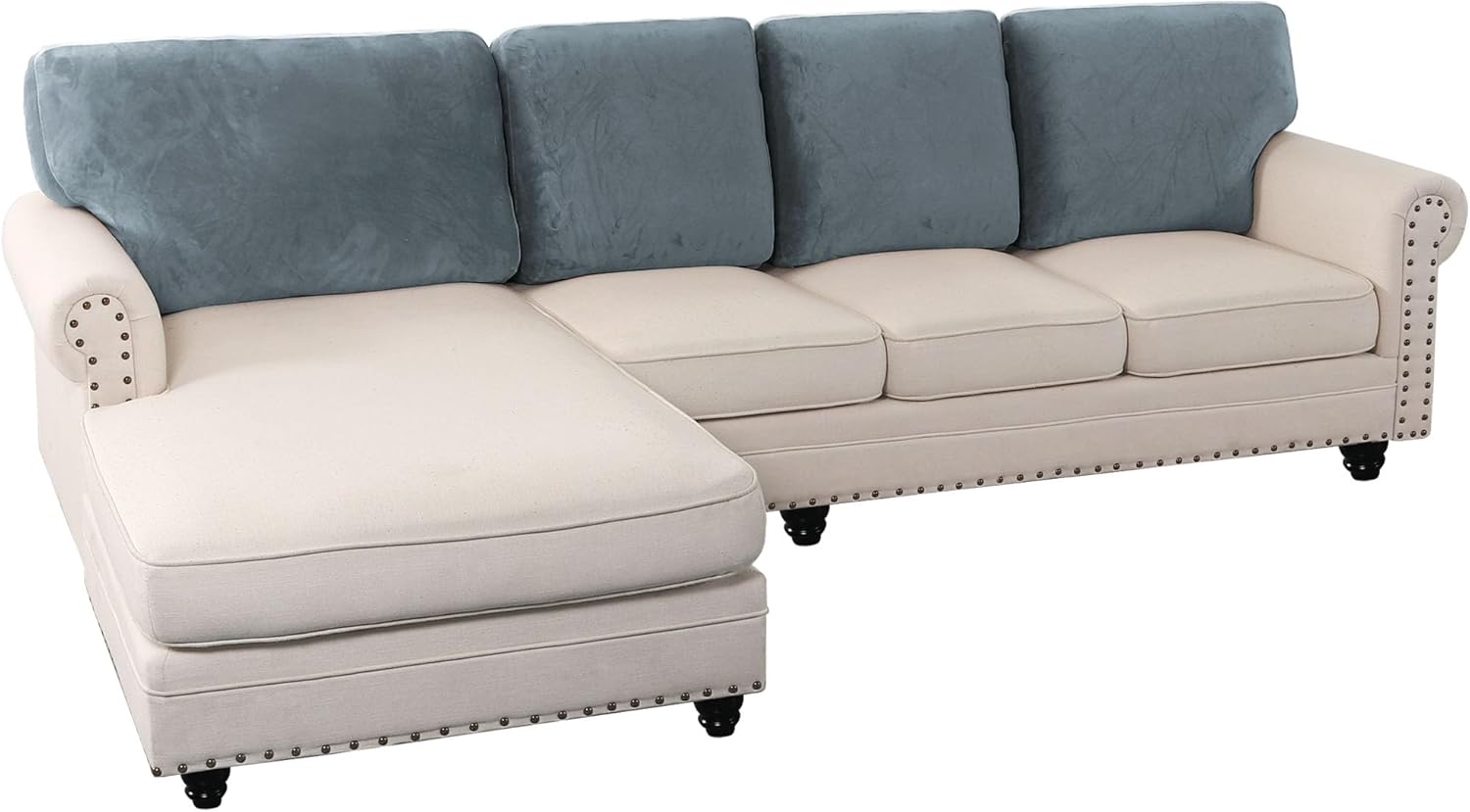 L Shaped Velvet Cushion Slipcover Sofa Couch Cover