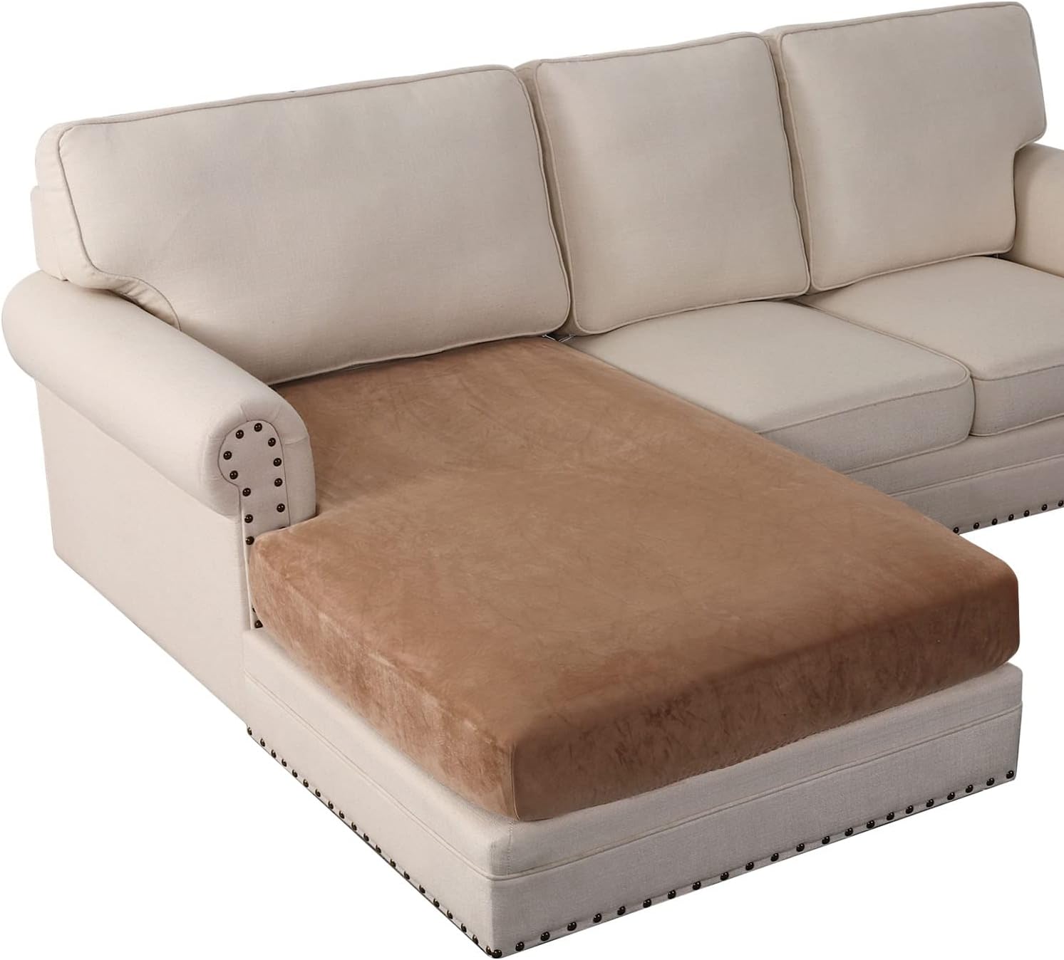 L Shaped Velvet Cushion Slipcover Sofa Couch Cover