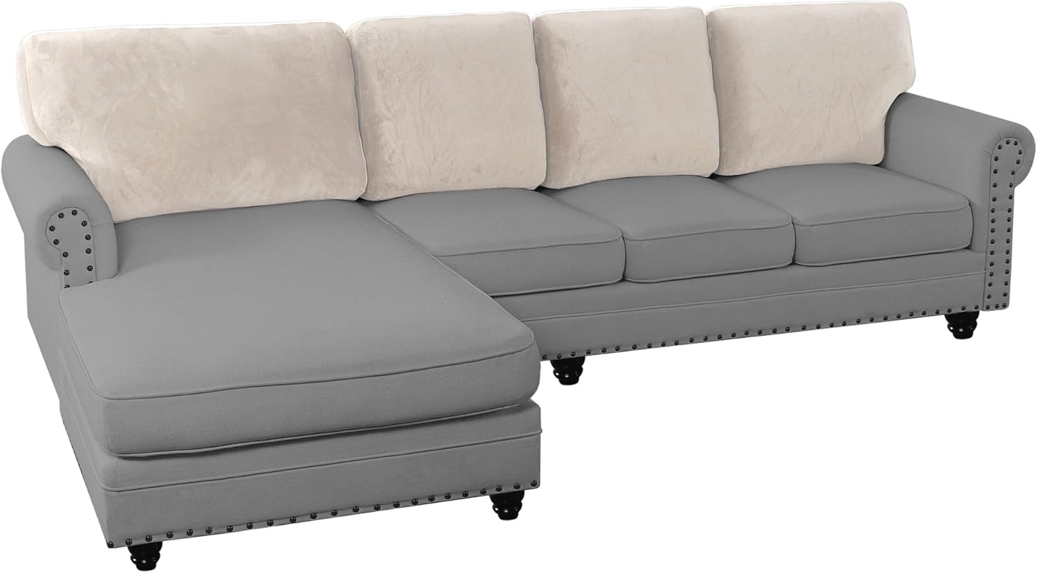 L Shaped Velvet Cushion Slipcover Sofa Couch Cover