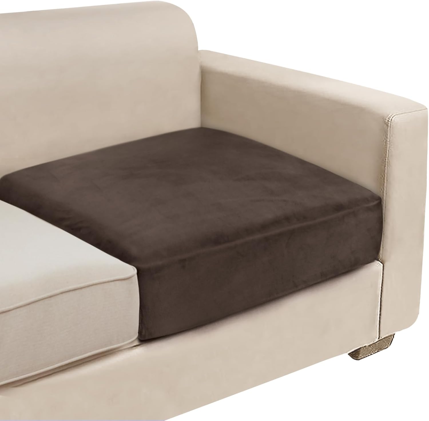 L Shaped Velvet Cushion Slipcover Sofa Couch Cover
