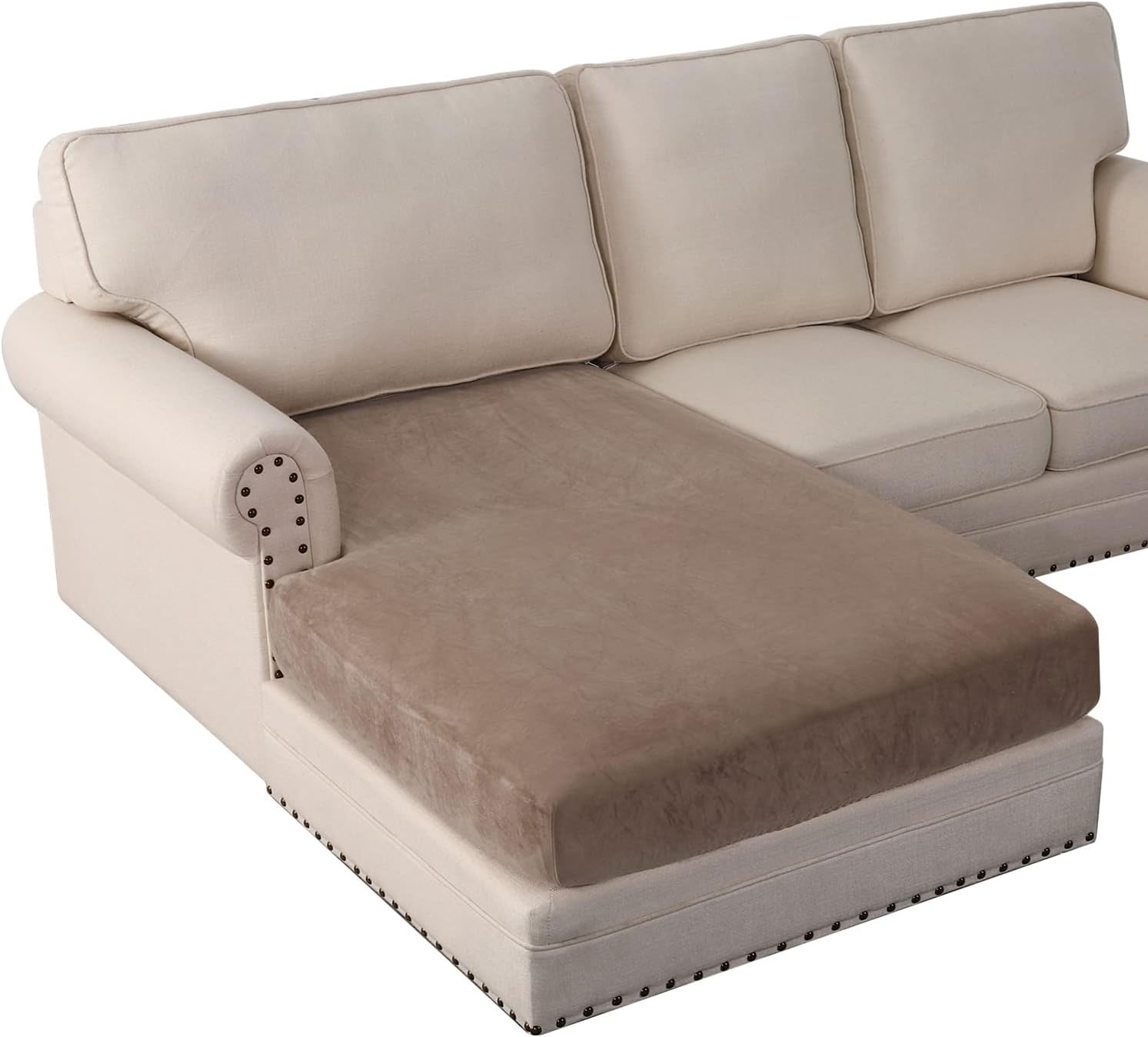 L Shaped Velvet Cushion Slipcover Sofa Couch Cover