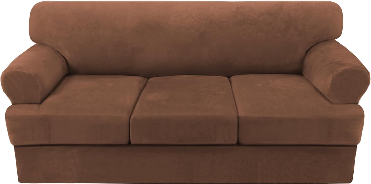 T Cushion Velvet Couch Sofa Seat Slipcover