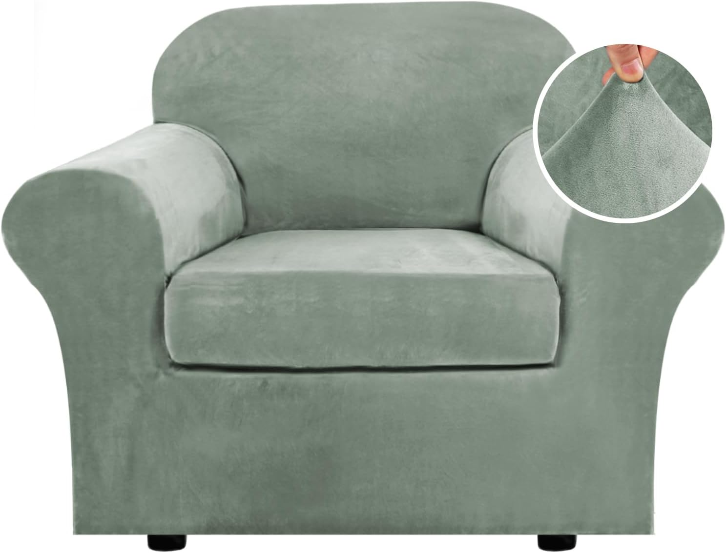 Velvet Cushion Sofa Seat Slipcover
