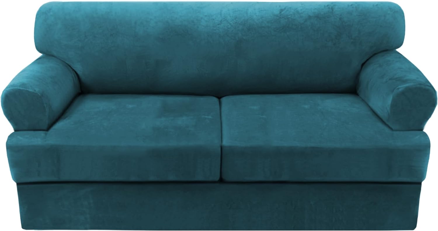 T Cushion Velvet Couch Sofa Seat Slipcover