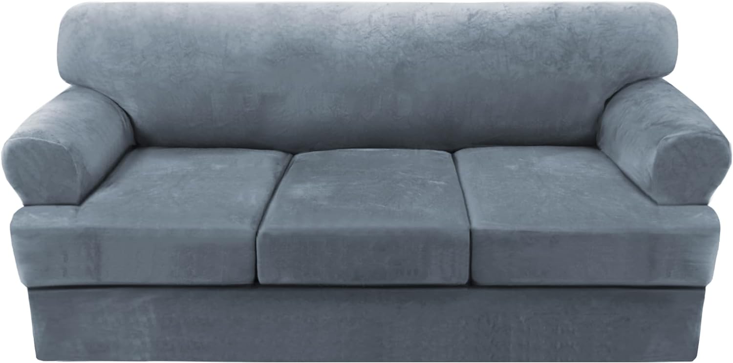 T Cushion Velvet Couch Sofa Seat Slipcover