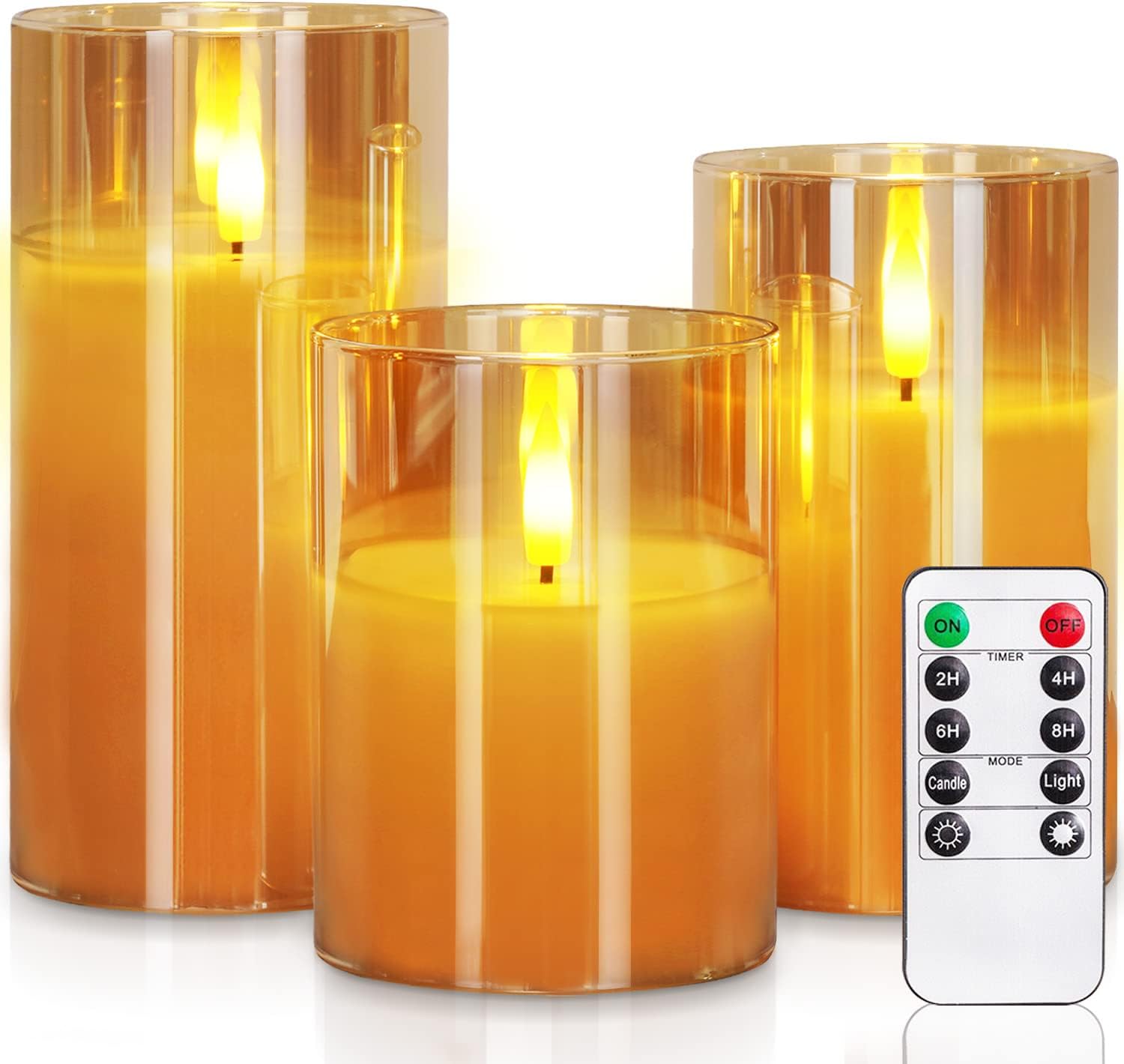 Magic Clear Glass Flameless LED Pillar Candle