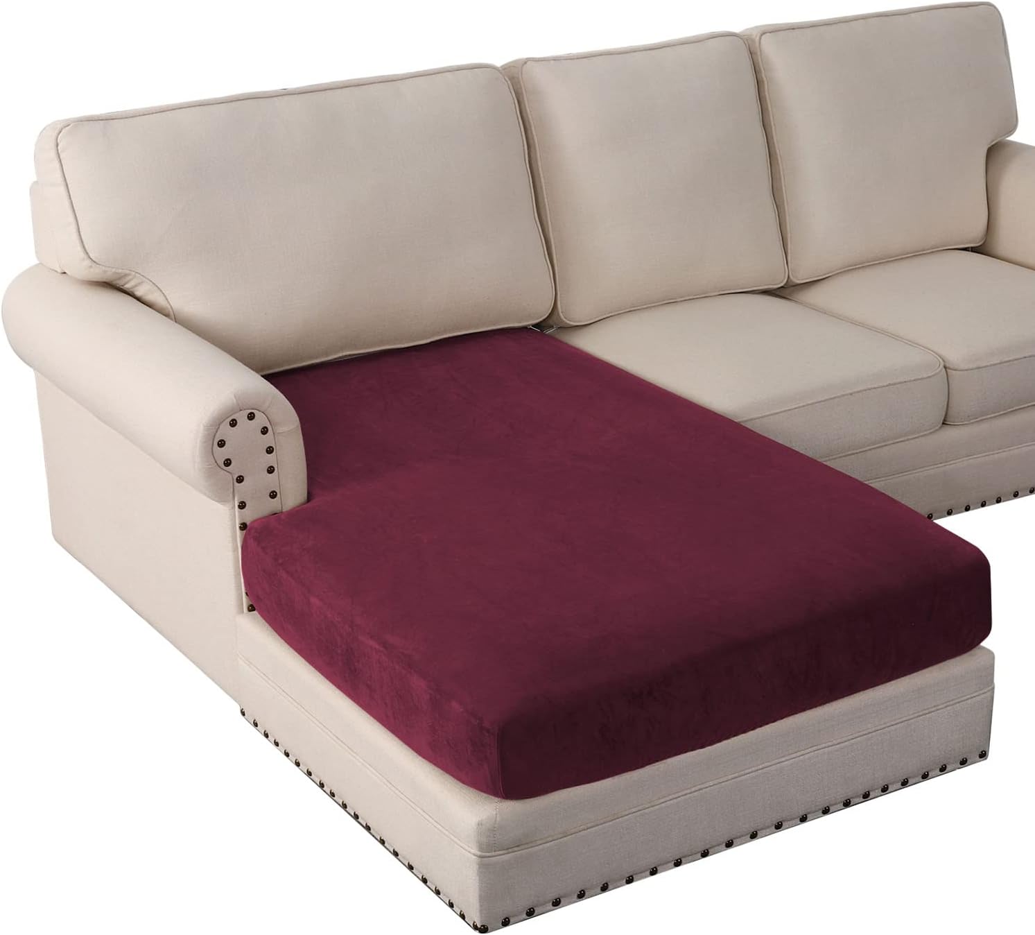L Shaped Velvet Cushion Slipcover Sofa Couch Cover