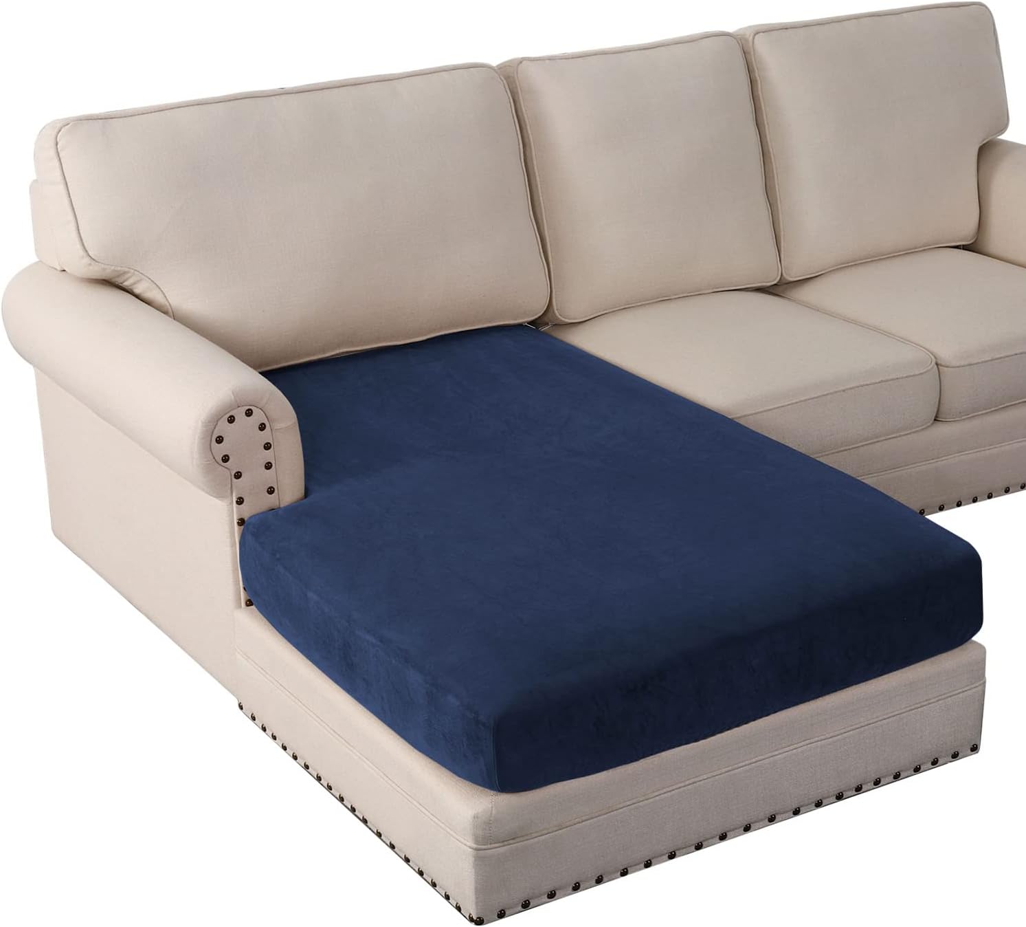 L Shaped Velvet Cushion Slipcover Sofa Couch Cover