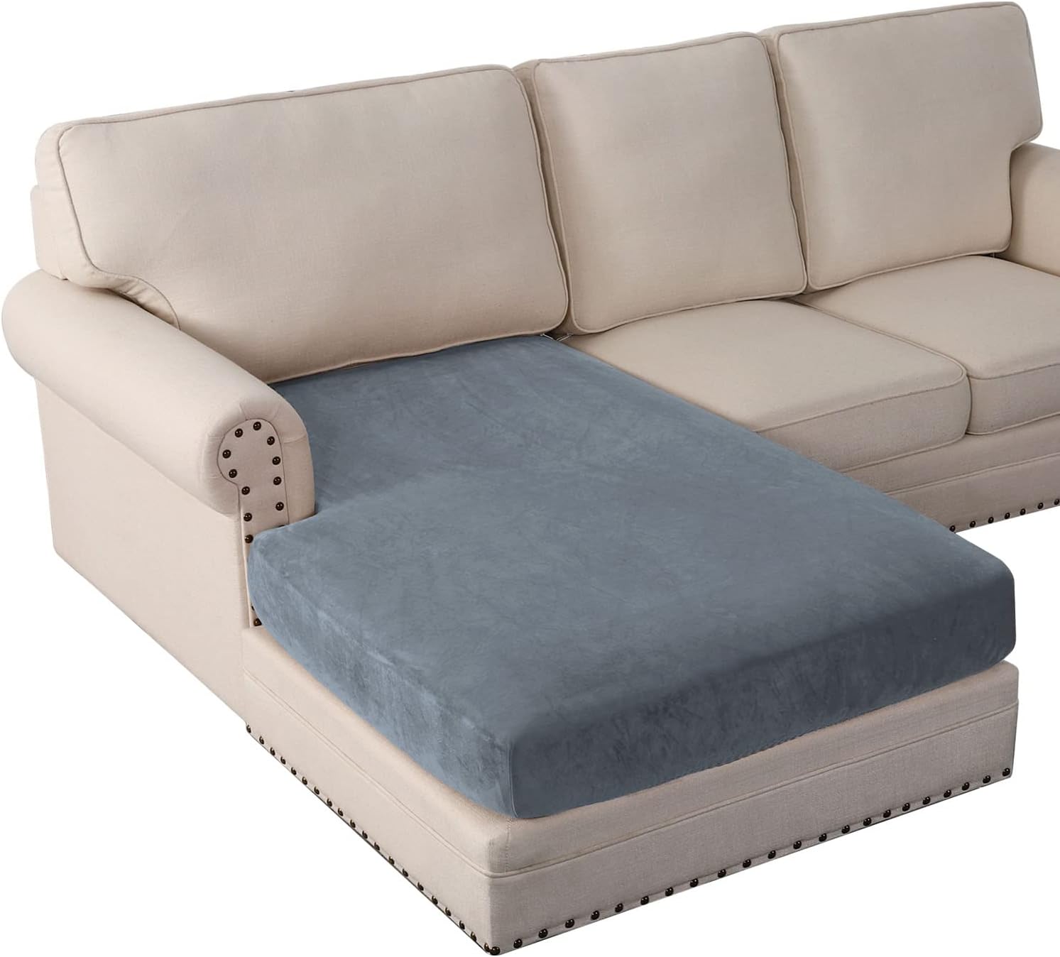 L Shaped Velvet Cushion Slipcover Sofa Couch Cover