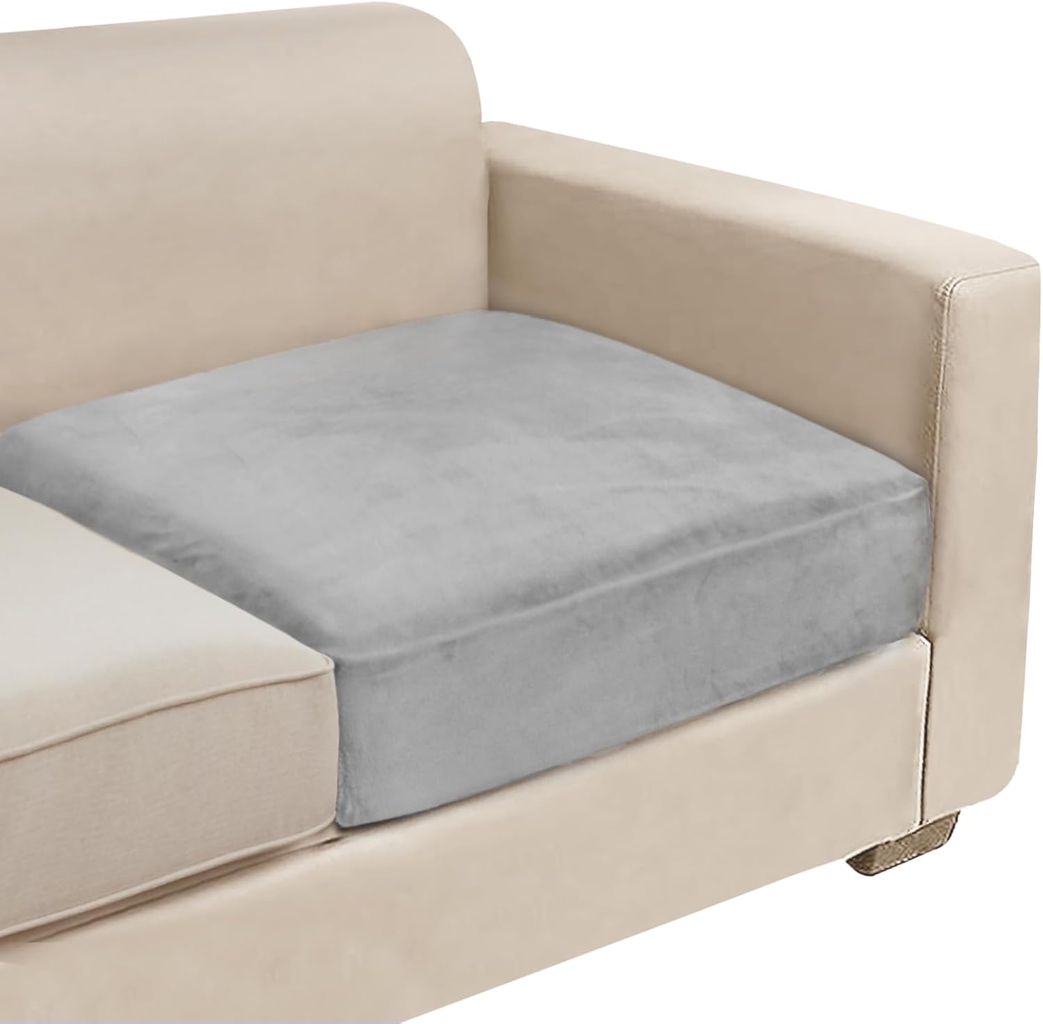 L Shaped Velvet Cushion Slipcover Sofa Couch Cover