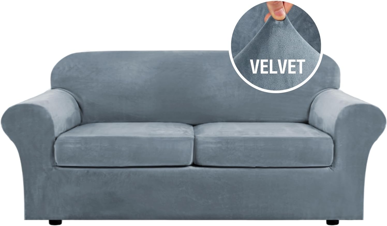 Velvet Cushion Sofa Seat Slipcover