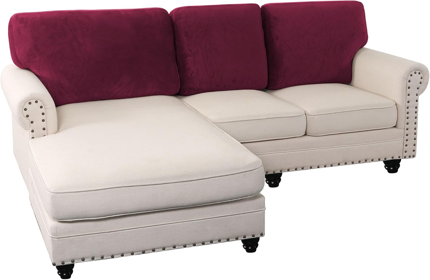 L Shaped Velvet Cushion Slipcover Sofa Couch Cover