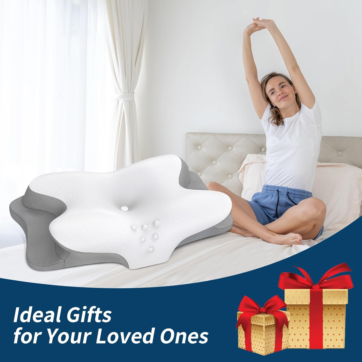 Ergonomic Contour Relaxing Support Sleeping Bed Pillow