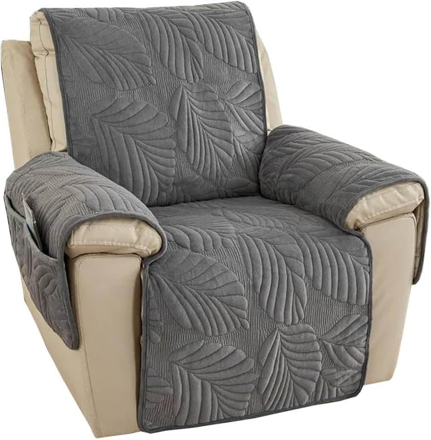 Anti-Slip Plush Quilted Velvet Slipcover Recliner Lazy Boy Chair Cover