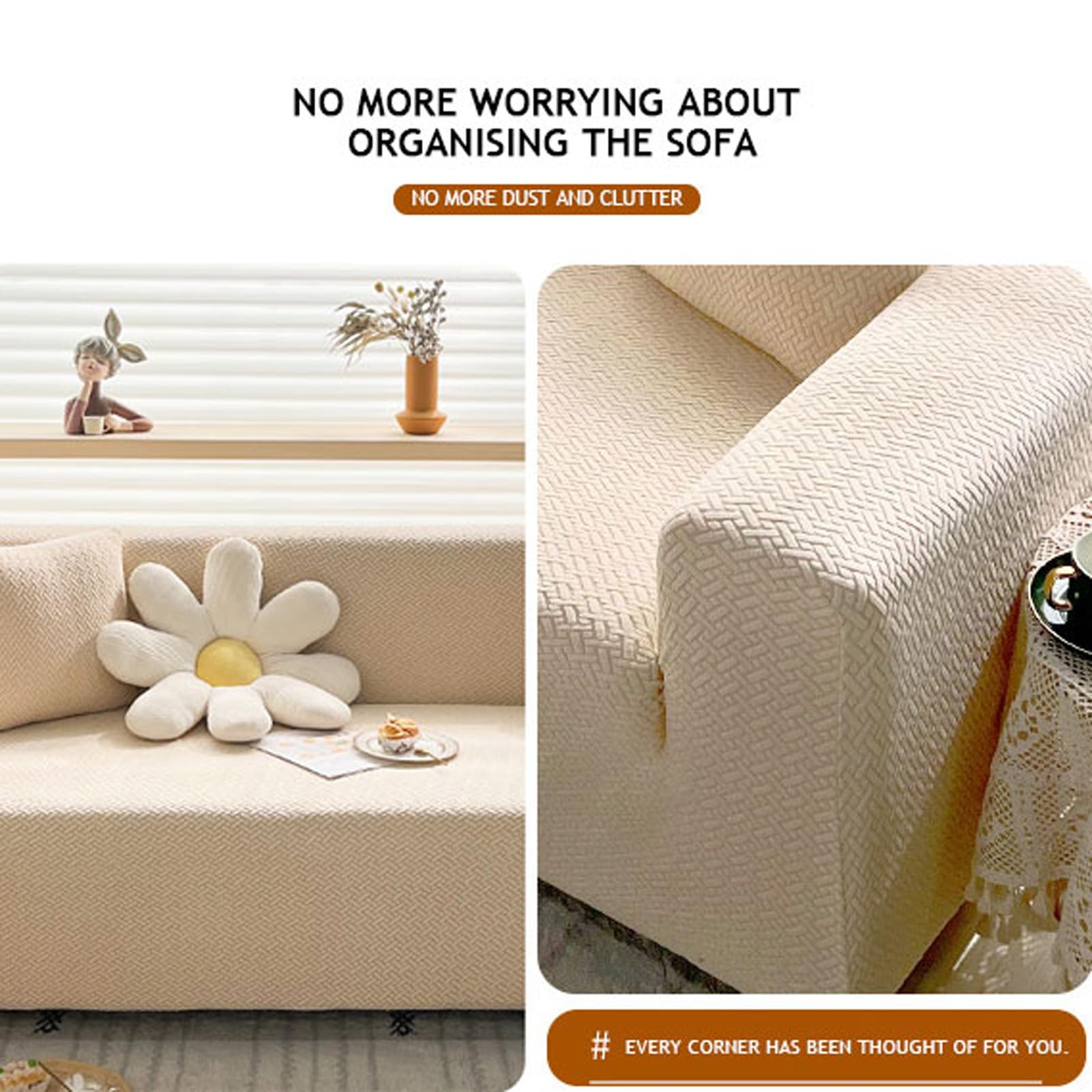 360 Jacquard Non Slip Slipcover Sofa Couch Cover