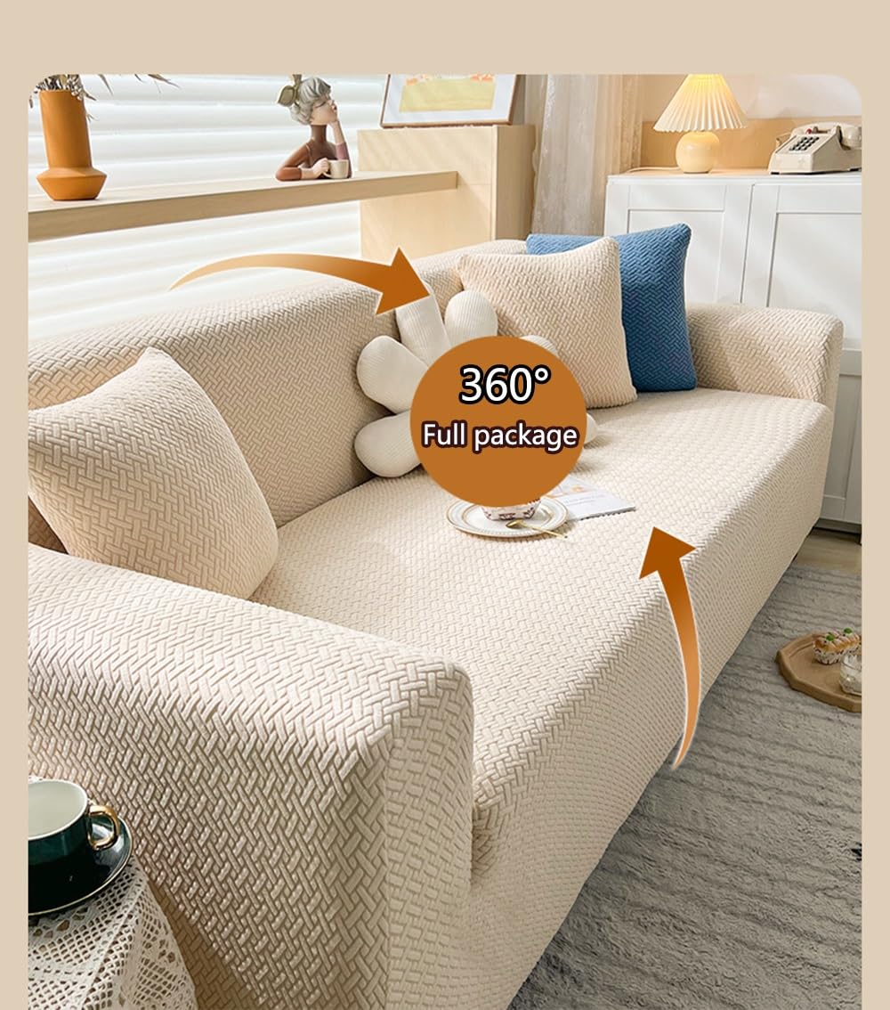 360 Jacquard Non Slip Slipcover Sofa Couch Cover