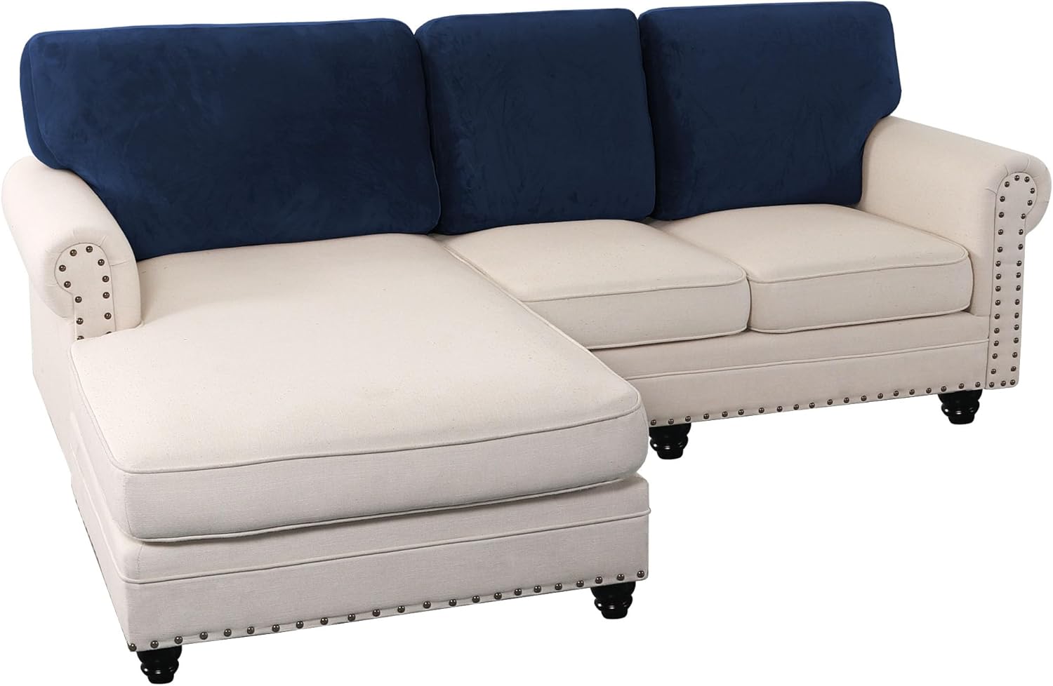 L Shaped Velvet Cushion Slipcover Sofa Couch Cover