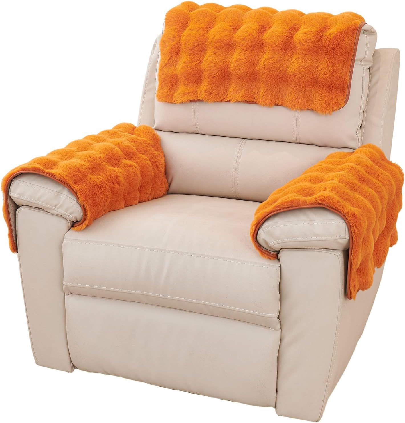 Non-Slip Plush Rabbit Slipcover Lazy Boy Chair Recliner Armrest Cover