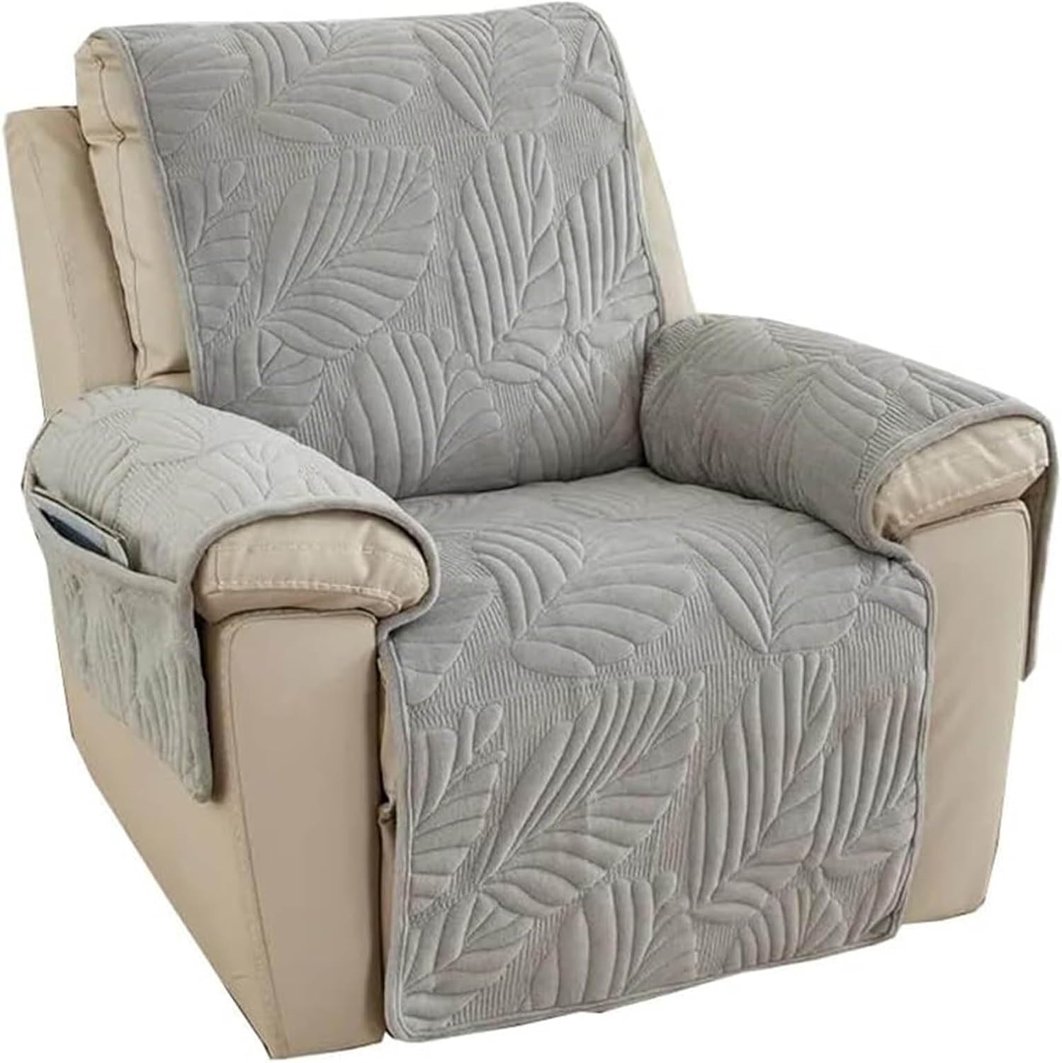 Anti-Slip Plush Quilted Velvet Slipcover Recliner Lazy Boy Chair Cover