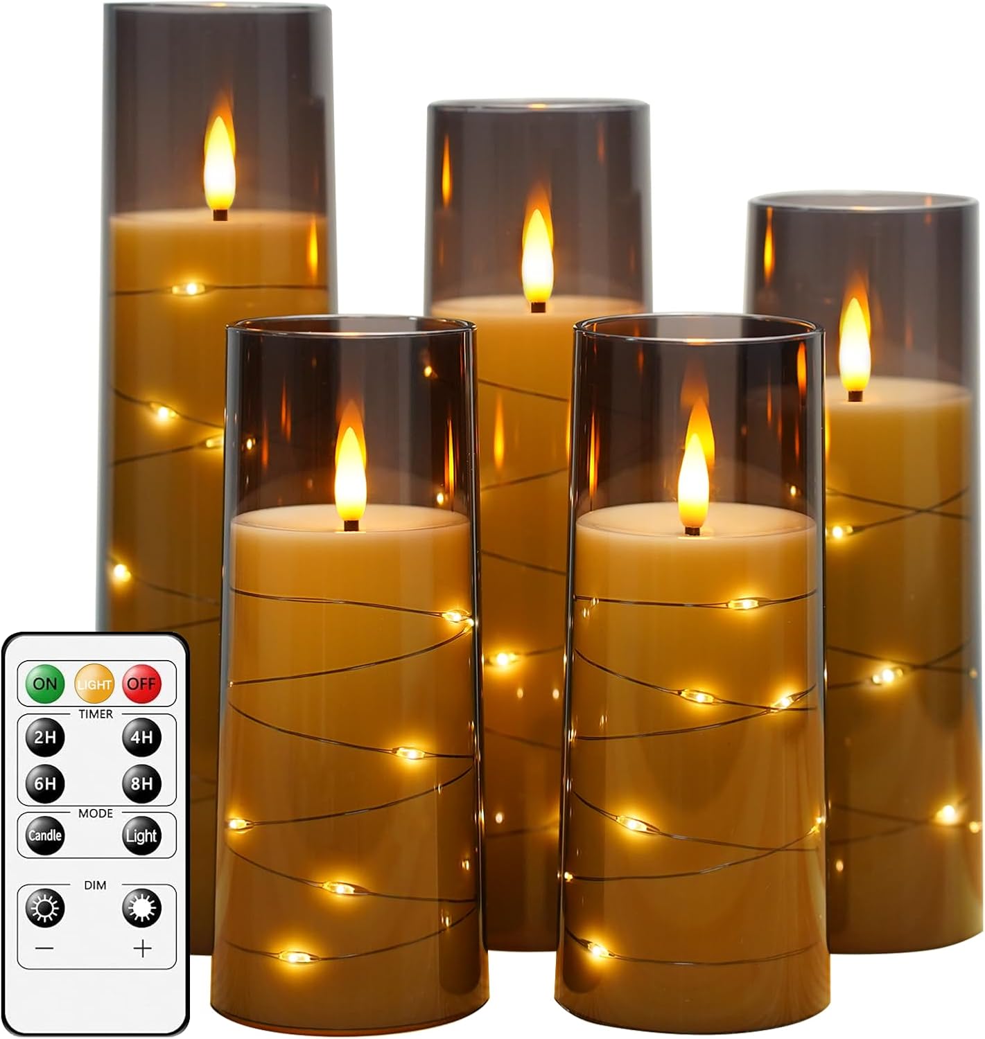 Magic Clear Glass Flameless LED Pillar Candle