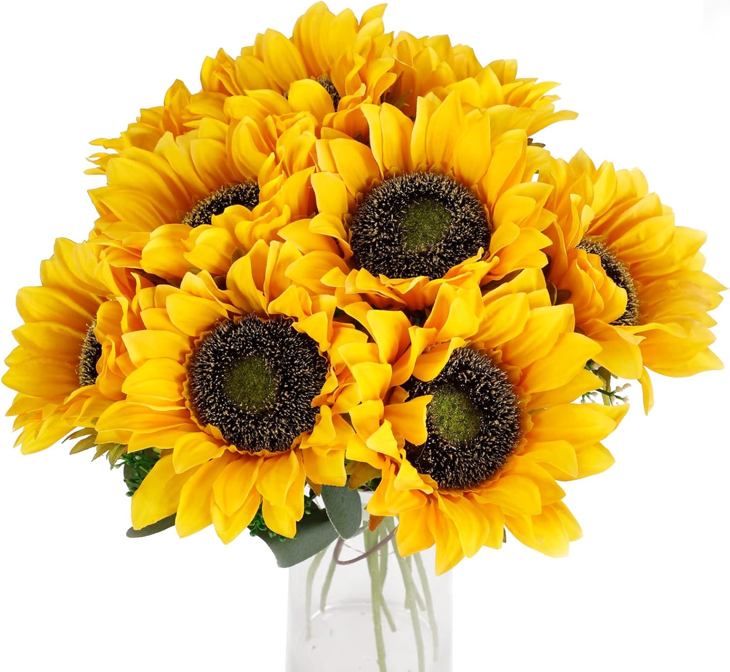 Faux Artificial Stem Silk Sunflower Flower