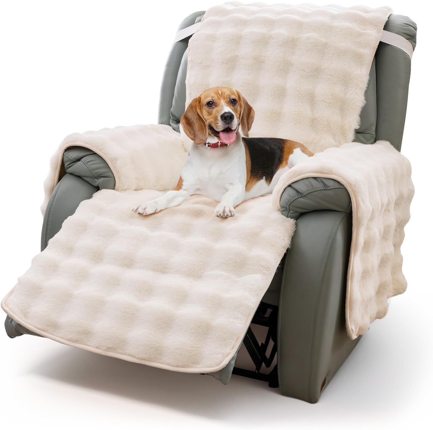 Non-Slip Plush Rabbit Slipcover Lazy Boy Chair Recliner Cover