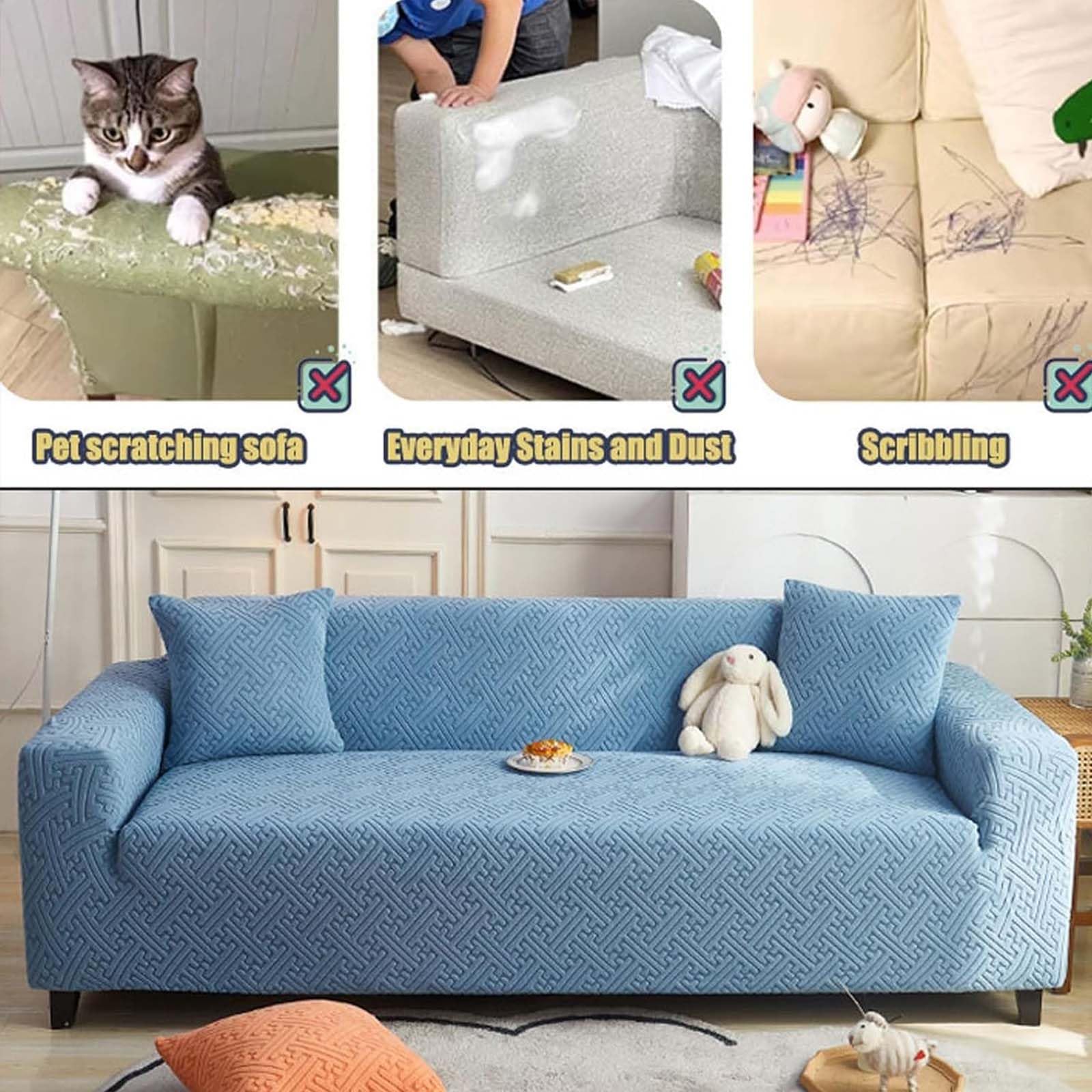 360 Non Slip Jacquard High Stretch Slipcover Sofa Couch Cover
