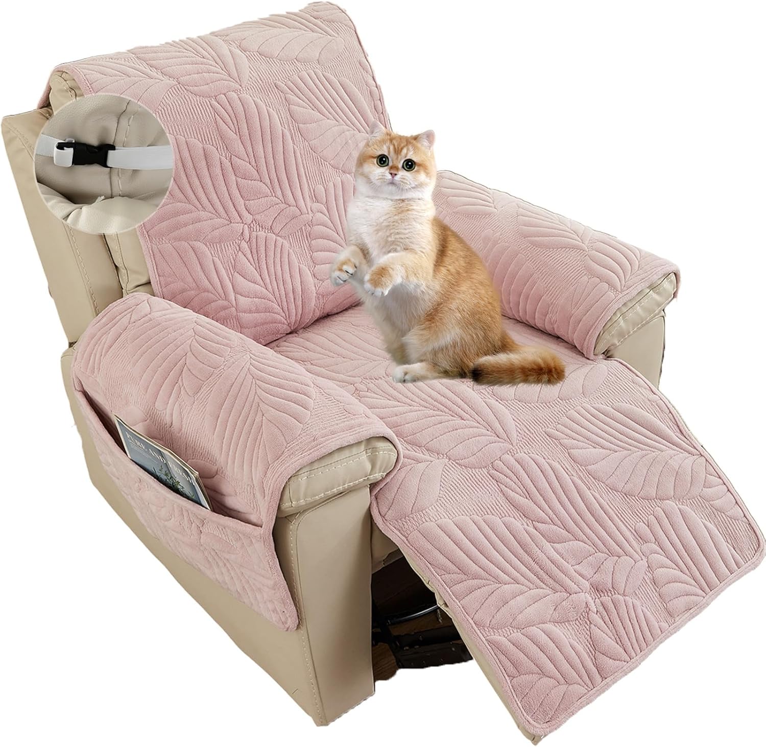 Anti-Slip Plush Quilted Velvet Slipcover Recliner Lazy Boy Chair Cover